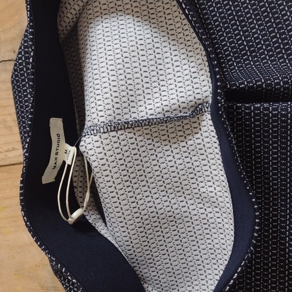 Max Studio Navy & White Print High Waist Pull On Pants Size M NWT - Picture 9 of 11